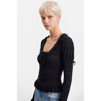 pull côtelé en maille fine DESIGUAL