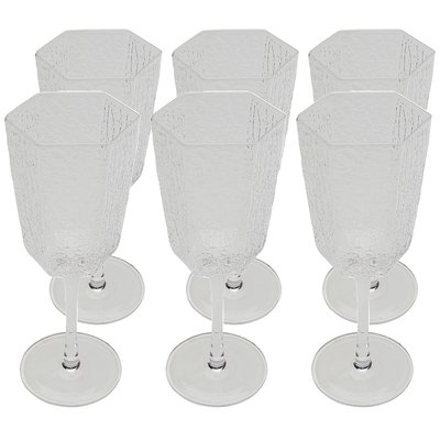 Lot de 6 verres à vin rouge, CASCATA KARE DESIGN