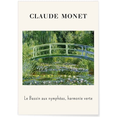 Affiche Claude Monet - Le Bassin aux Nymphéas, Harmonie Verte L'AFFICHERIE