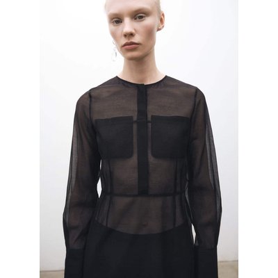 Robe midi semi-transparente en soie mélangée MANGO