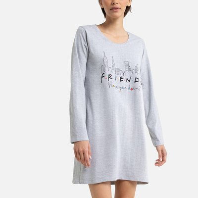 Cotton Blend Nightshirt with Long Sleeves FRIENDS
