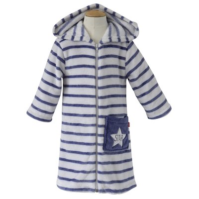 Robe de chambre rayee marine/grise SUCRE D'ORGE