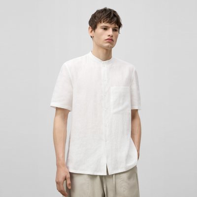 Chemise à col mao en lin européen ADOLFO DOMINGUEZ