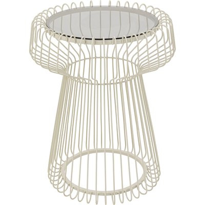 Table d'appoint en verre et acier, LISBOA KARE DESIGN
