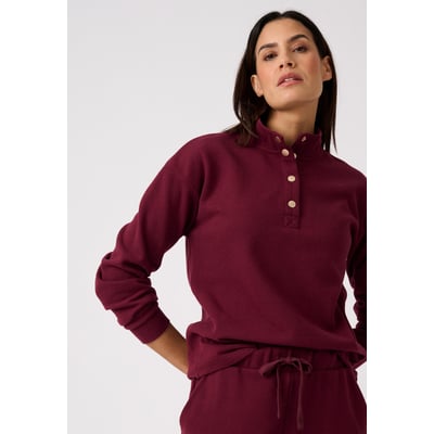 Sweat-shirt col montant pressionné côtes 1x1 DAMART
