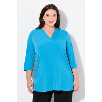 T-shirt long, décolleté en V, manches 3/4 ULLA POPKEN