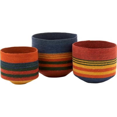 Lot de 3 paniers ronds en jonc de mer RECOLLECTION