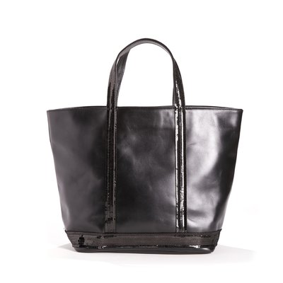 Sac cabas M en cuir et à sequins noirs VANESSA BRUNO