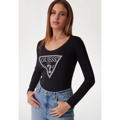 T-Shirt Logo Triangulaire Strass GUESS