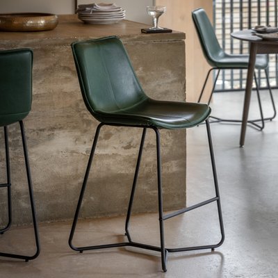 Hines Industrial Faux Leather Bar Stools (Set of 2) SO'HOME