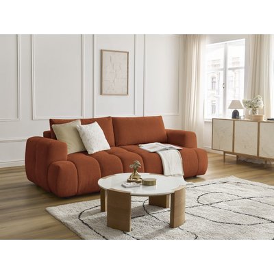 Canapé droit convertible 3 places en tissu lisse, FUJI BOBOCHIC