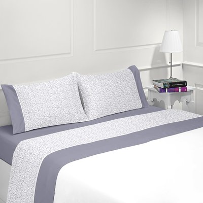 Parure housse de couette coton flanelle 57 fils imprimé TULIPA LINANDELLE