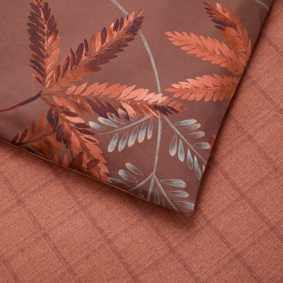 Housse de couette en satin de coton marron, MEAULNES DESFORGES