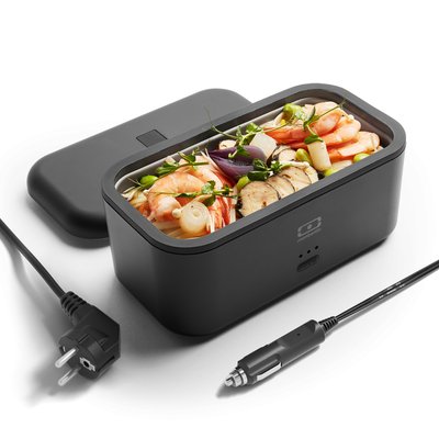 Lunch box électrique chauffante Pack Warmer 700ml Noir Onyx + câble auto MONBENTO