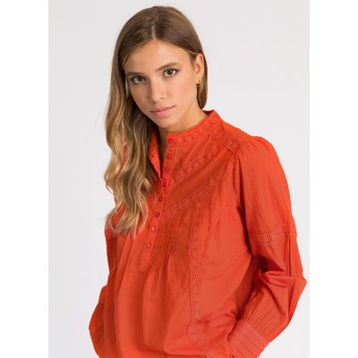 BLOUSE EN COTON ET DENTELLE SANDRA AN'GE