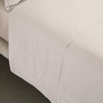 Drap plat en percale de coton lavé, rayé, 120 fils, SABBAL AM.PM