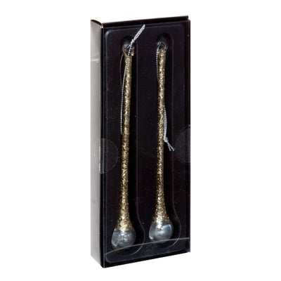 Lot de 2 suspensions de sapin goutte en verre dorée 15 cm FEERIC LIGHTS & CHRISTMAS