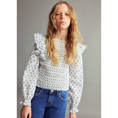 Blouse imprimée à volants MANGO KIDS