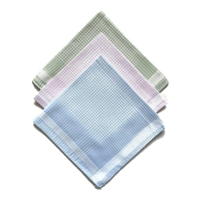 Lot de 12 mouchoirs dame pastel 29x29  100% coton DECORATIE