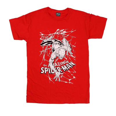 T-shirt Spider-Man Manches Courtes - Taille 12/14 Ans - 100% Coton Noir - Neuf Avec étiquettes