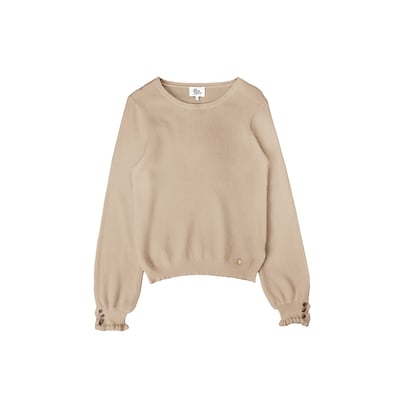 Maglione girocollo con polsini a balze, MELAKY LA PETITE ETOILE