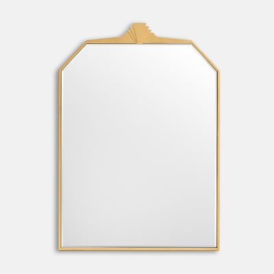 Grand miroir mural, laiton vieilli, 64 x 90 cm, OKA LA REDOUTE INTERIEURS