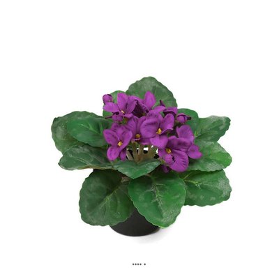 Saint Paulia artificiel en pot H 16 cm ARTIFICIELLES