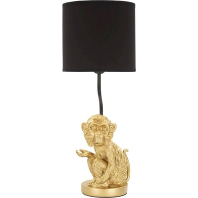 Lampe à poser singe abat-jour tissu en fer GLAM RECOLLECTION