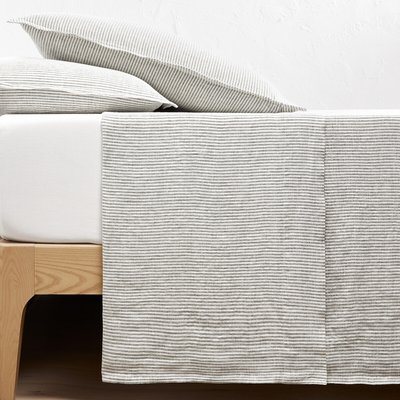 Limona Striped 100% Washed Linen Flat Sheet LA REDOUTE INTERIEURS