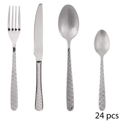 Ménagère 24 pièces Flora - Inox SECRET DE GOURMET