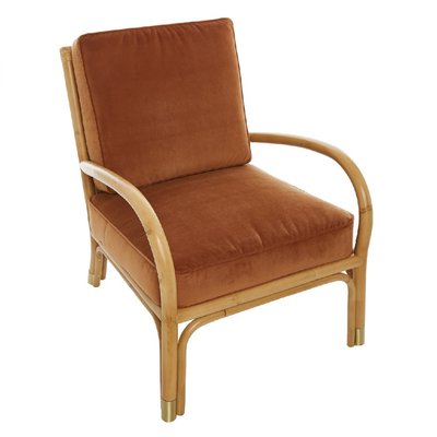 Fauteuil rotin et velours RIVIERA KOK