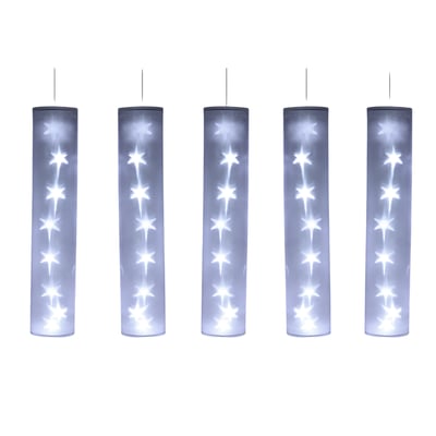 5 Tubes Lumineux Blancs avec Étoiles LED 40 LED EDEN
