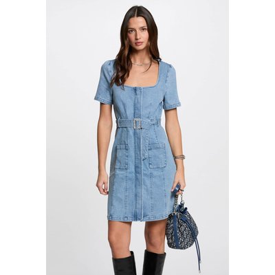 Robe courte droite en jean MORGAN