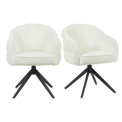 Chaise arrondie pivotante en tissu chenille (lot de 2) CORTINA PIER IMPORT