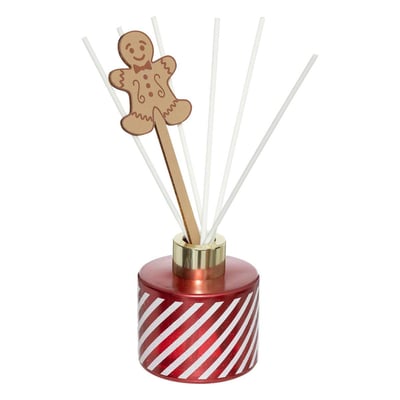 Diffuseur de parfum 100 ml pain d'épice verre imprimé rouge FEERIC LIGHTS & CHRISTMAS