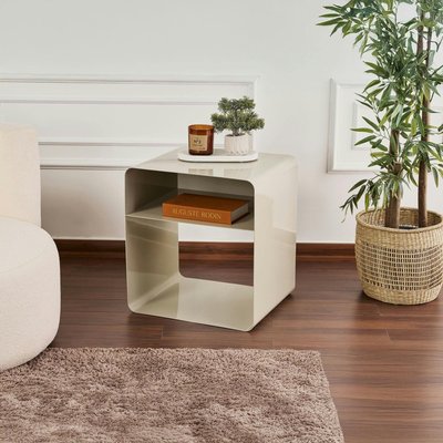 Table d’appoint design métal taupe – forme cube SFAX PIER IMPORT