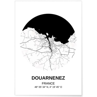 Affiche Carte Douarnenez L'AFFICHERIE