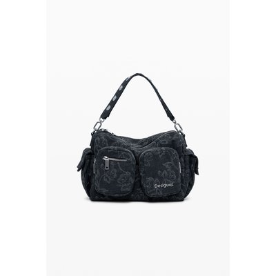 Sac en denim à poches multiples brodé de taille moyenne DESIGUAL