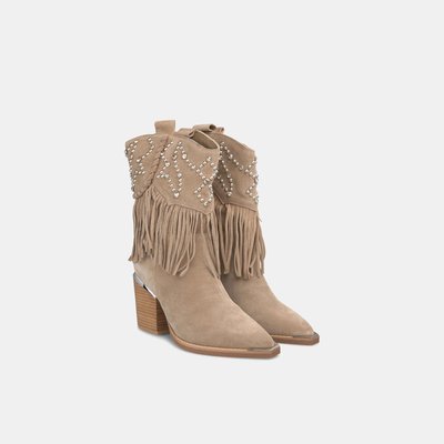Bottines en cuir avec détail de franges ALMA EN PENA