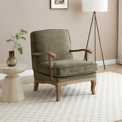 Oakley Distressed Chenille Armchair SO'HOME