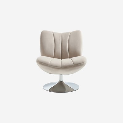 Fauteuil pivotant matelassé en tissu et métal chromé ANDREW HABITAT