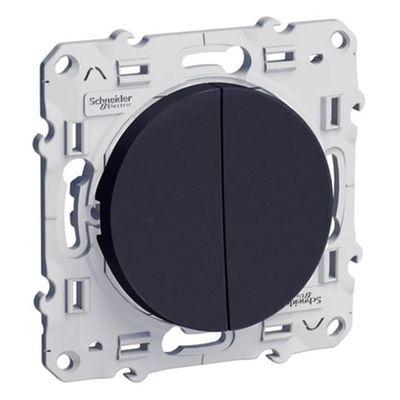 Double Interrupteurs Va-et-vient Odace Anthracite SCHNEIDER ELECTRIC