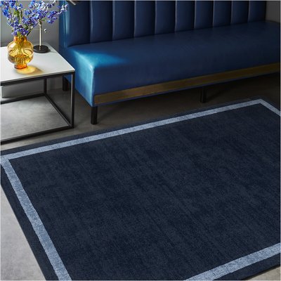 Refined Modern Border Rug in 100% Wool SO'HOME