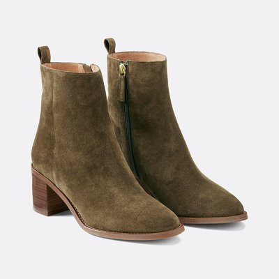 Stivaletti con tacco in pelle scamosciata, Signature FAUSTINE LA REDOUTE COLLECTIONS