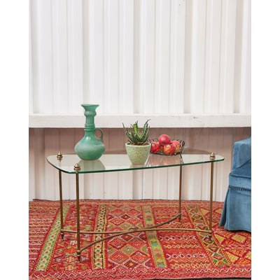 Table basse en verre Léonie N°1070 - Bon état DEBONGOUT