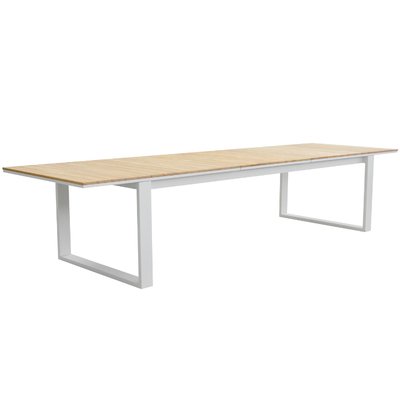 Table de jardin extensible en aluminium et teck, COMO AU JARDIN DE CHLOÉ