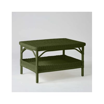 Table basse rectangulaire en rotin PRIMAVERA laqué bleu azur KOK