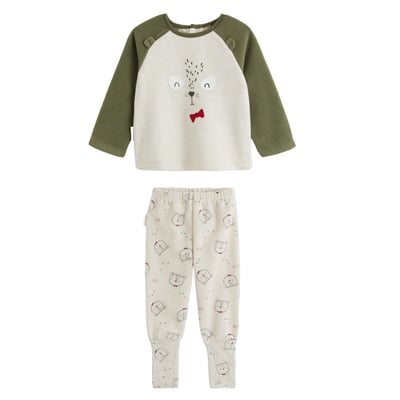 Pyjama bébé 2 pièces en polaire avec pieds retroussables Pistache PETIT BEGUIN