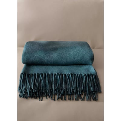 Couverture douce détail franges MANGO HOME