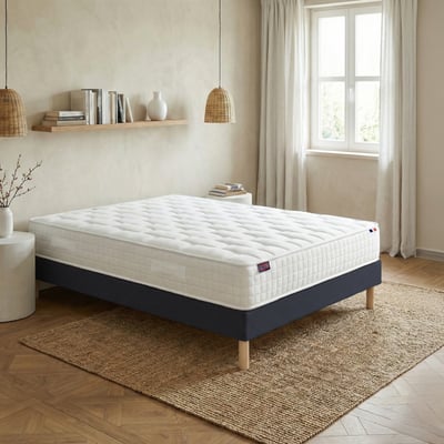 Ensemble lit - Matelas + sommier - Bleu SÉRÉNITÉ DODO